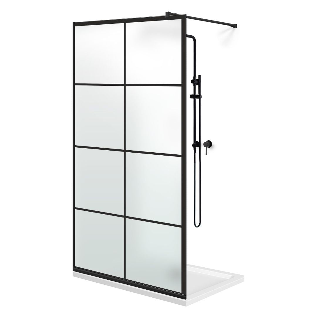 Shower Screens Walk-in, Black Shower Wall, #Satiné #Matt