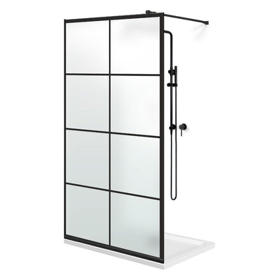 Shower Screens Walk-in, Black Shower Wall, #Satiné #Matt