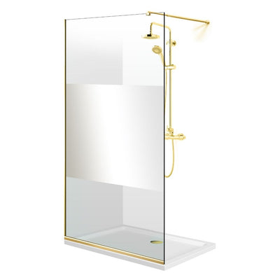 Shower Screens Walk-in, Shower Wall Gold, #Clear #Water-Clear
