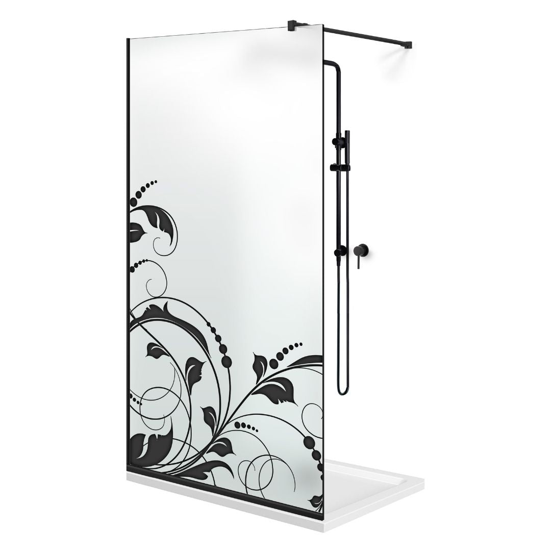 Shower Screens Walk-in, Black Shower Wall, #Satiné #Matt
