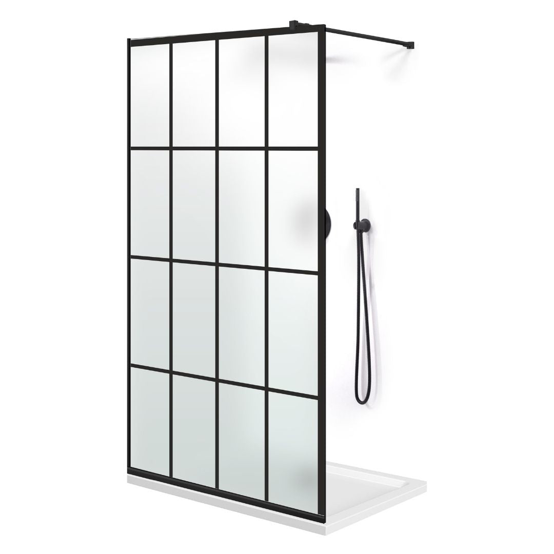 Shower Screens Walk-in, Black Shower Wall, #Satiné #Matt