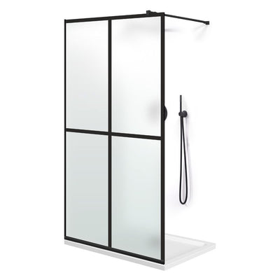 Paravan dus Walk-in, Perete dus  Negru, #Mat