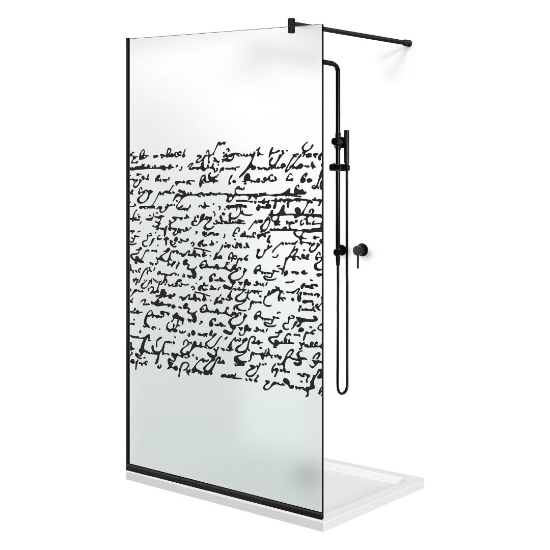Shower Screens Walk-in, Black Shower Wall, #Satiné #Matt