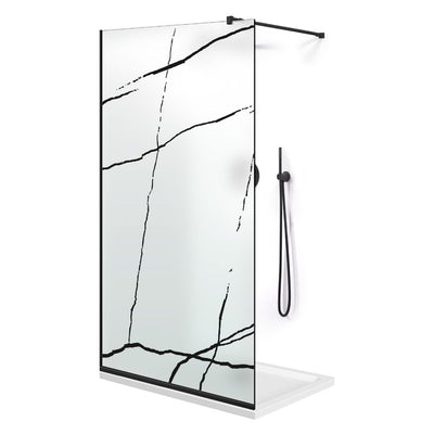 Shower Screens Walk-in, Black Shower Wall, #Satiné #Matt