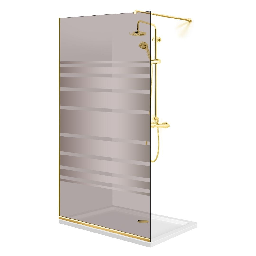 Shower Screens Walk-in, Shower Wall Gold, #Bronze #Bronze