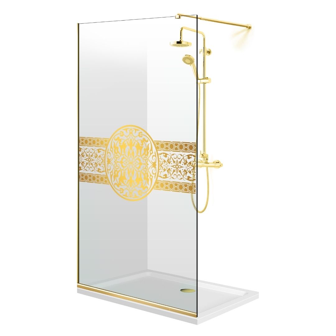 Shower Screens Walk-in, Shower Wall Gold, #Clear #Water-Clear