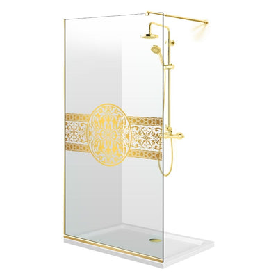 Shower Screens Walk-in, Shower Wall Gold, #Clear #Water-Clear