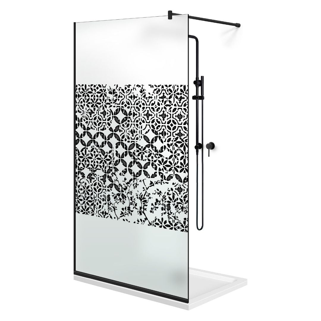 Shower Screens Walk-in, Black Shower Wall, #Satiné #Matt
