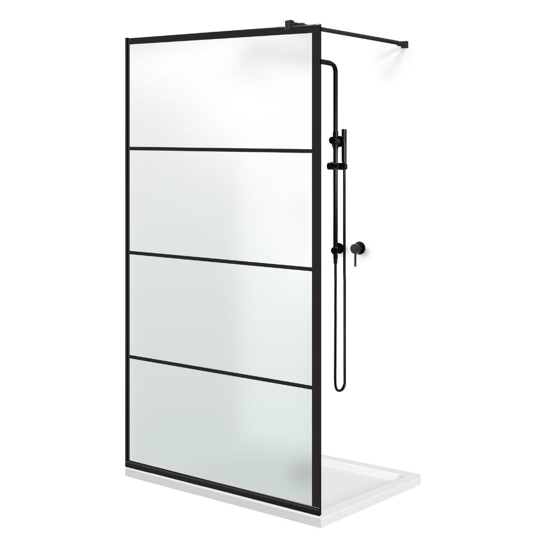 Shower Screens Walk-in, Black Shower Wall, #Satiné #Matt