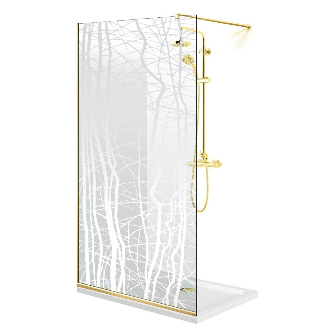 Shower Screens Walk-in, Shower Wall Gold, #Clear #Water-Clear
