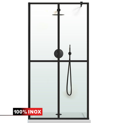 Paravan dus Walk-in, Perete dus  Negru, #Clara