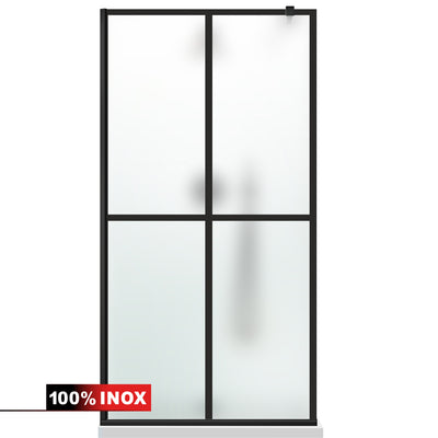 Paravan dus Walk-in, Perete dus  Negru, #Mat