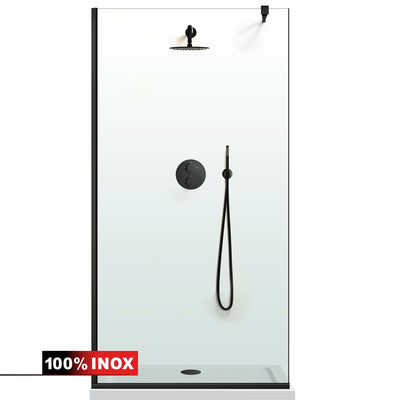 Shower Screens Walk-in, Black Shower Wall, #Clear #Crystal Clear