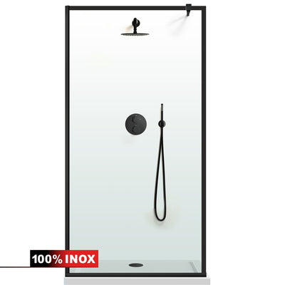 Shower Screens Walk-in, Black Shower Wall, #Clear #Crystal Clear