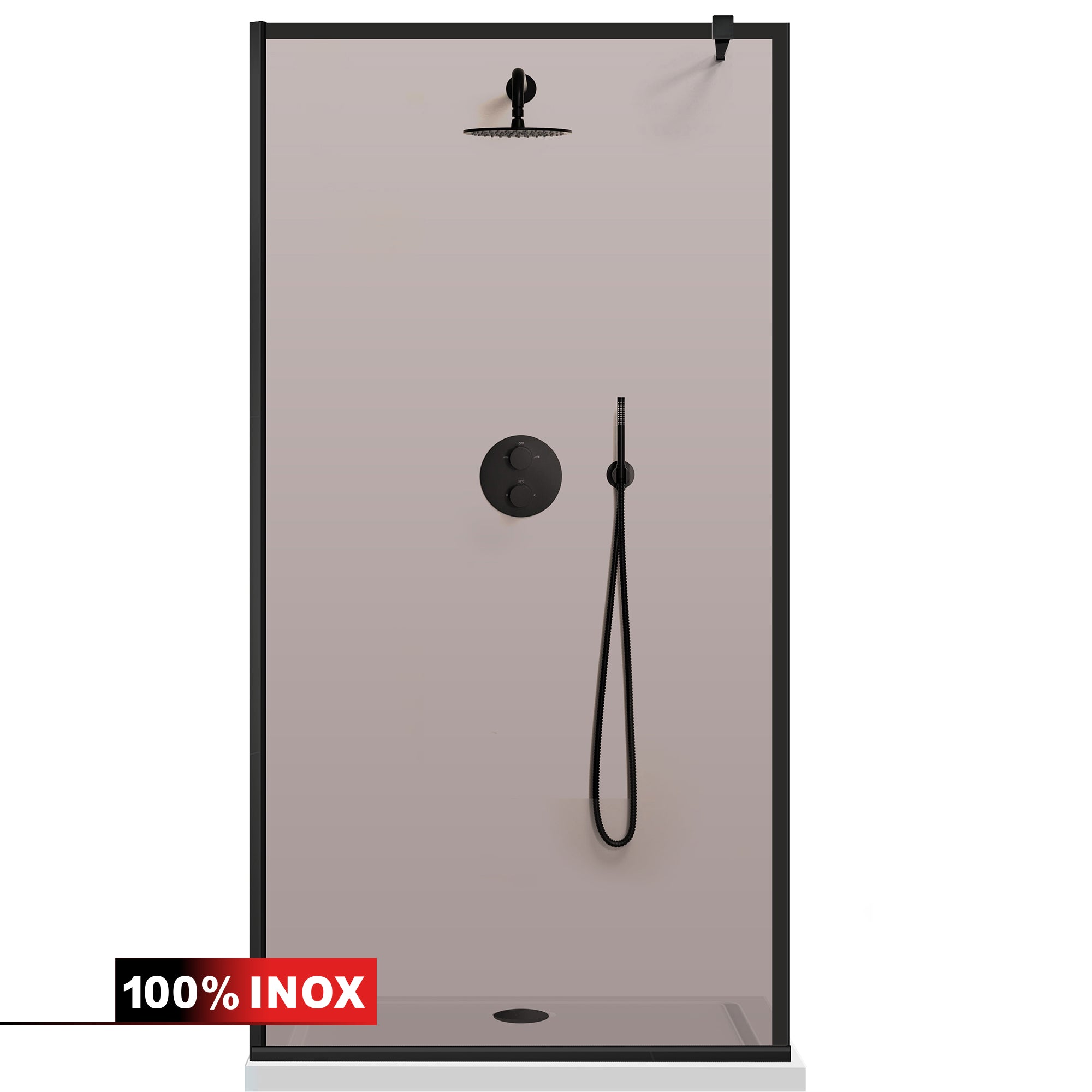 Shower Screens Walk-in, Black shower wall, #Bronze #Bronze