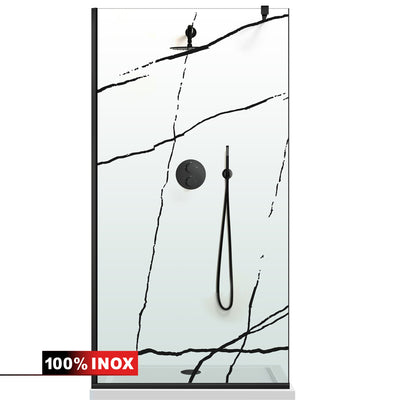 Shower Screens Walk-in, Black Shower Wall, #Clear #Víztiszta