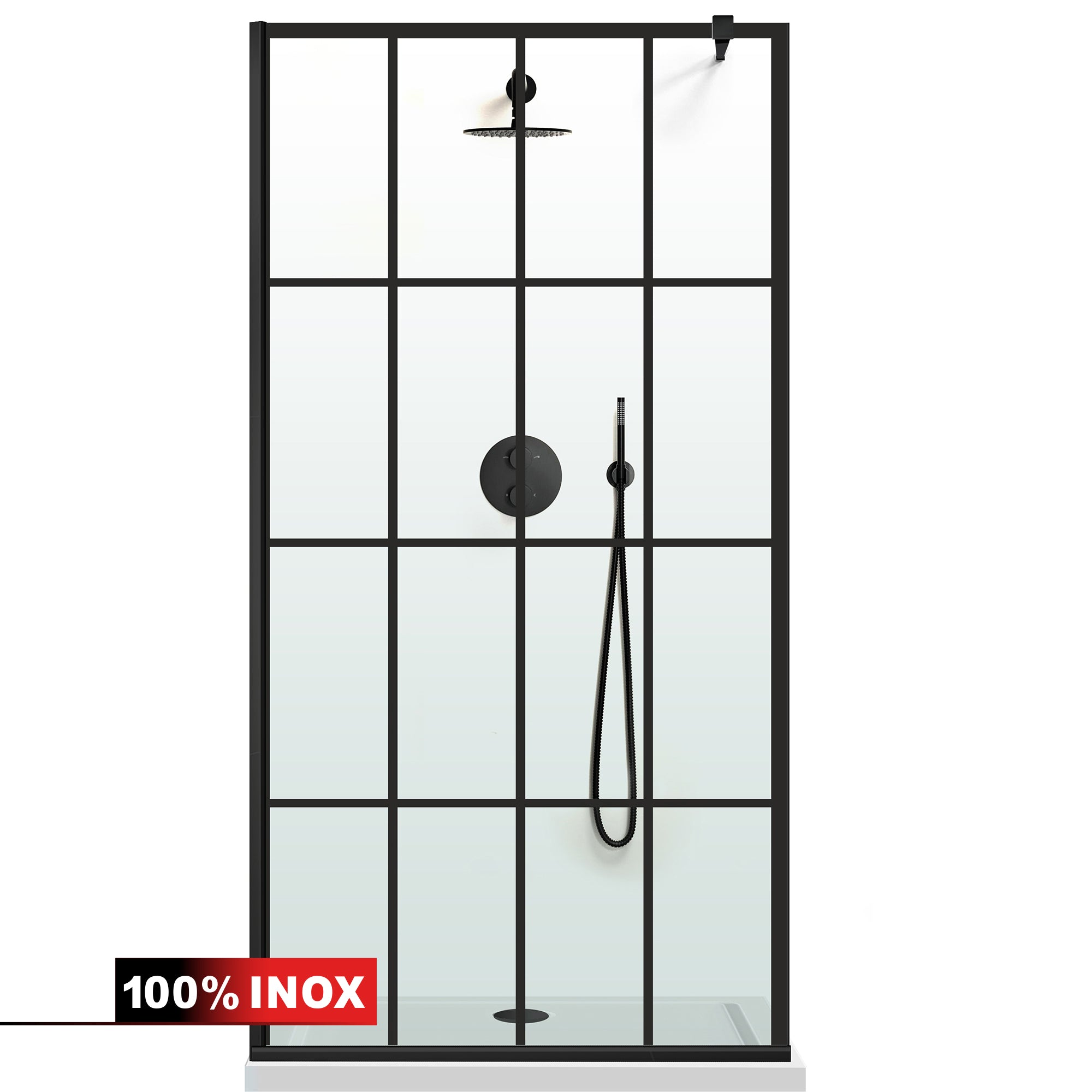 Shower Screens Walk-in, Black Shower Wall, #Clear #Crystal Clear