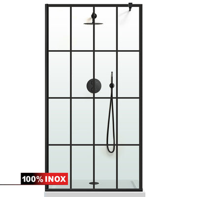Shower Screens Walk-in, Black Shower Wall, #Clear #Crystal Clear
