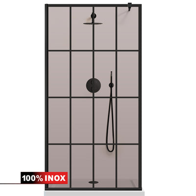 Shower Screens Walk-in, Black shower wall, #Bronze #Bronze