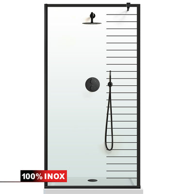 Shower Screens Walk-in, Black Shower Wall, #Clear #Crystal Clear