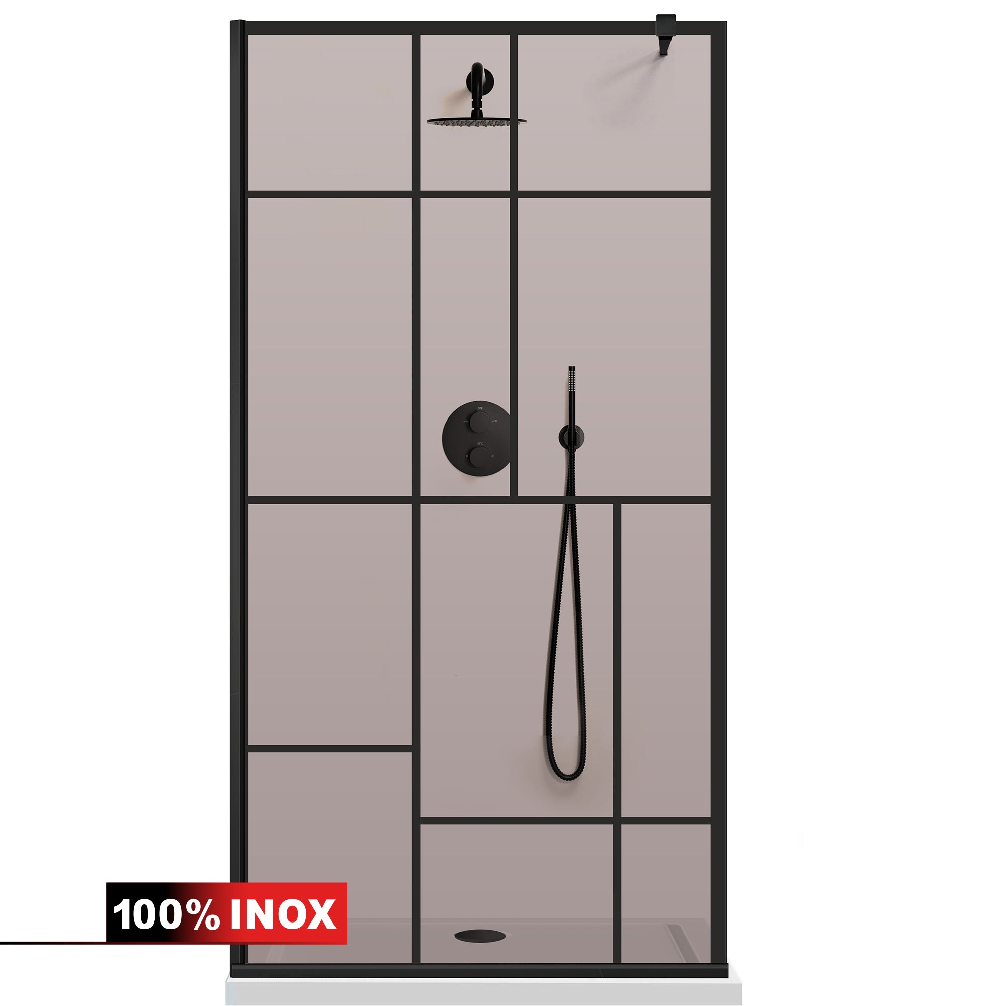 Shower Screens Walk-in, Black shower wall, #Bronze #Bronze