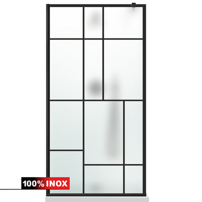 Shower Screens Walk-in, Black Shower Wall, #Satiné #Matt