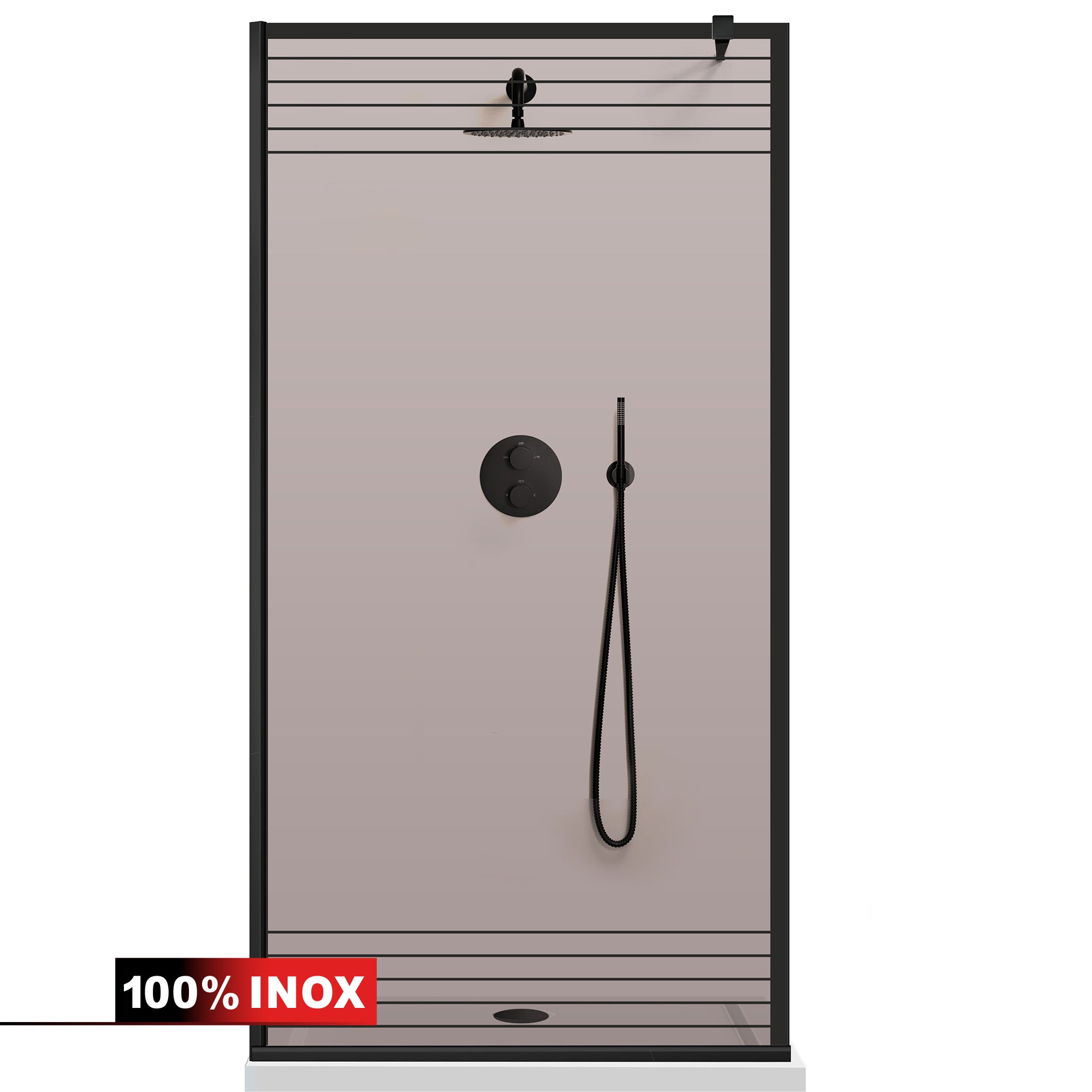 Paravan dus Walk-in, Perete dus Negru, #Bronz