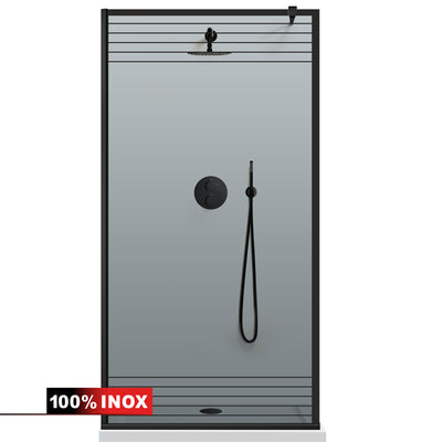 Paravan dus Walk-in, Perete dus  Negru, #Gri
