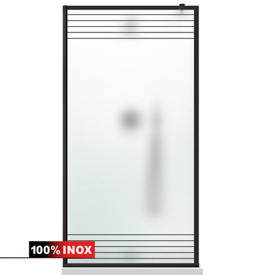 Paravan dus Walk-in, Perete dus  Negru, #Mat