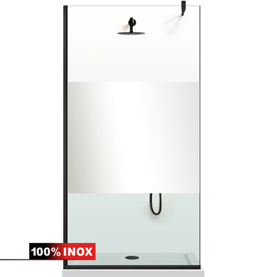 Shower Screens Walk-in, Black Shower Wall, #Clear #Víztiszta