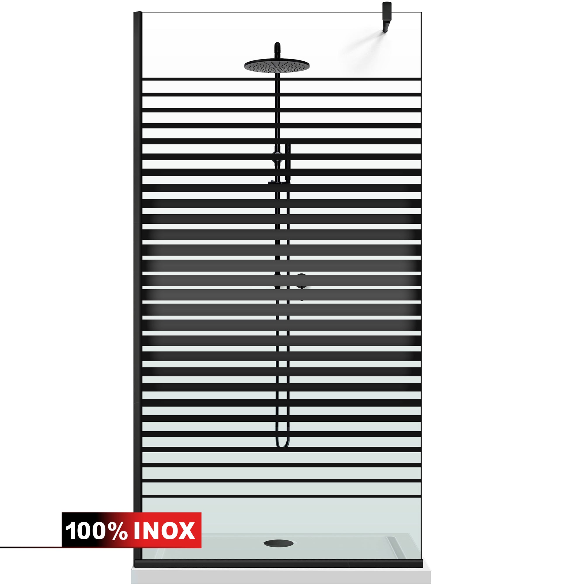 Shower Screens Walk-in, Black Shower Wall, #Clear #Víztiszta