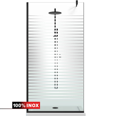 Shower Screens Walk-in, Black Shower Wall, #Clear #Víztiszta