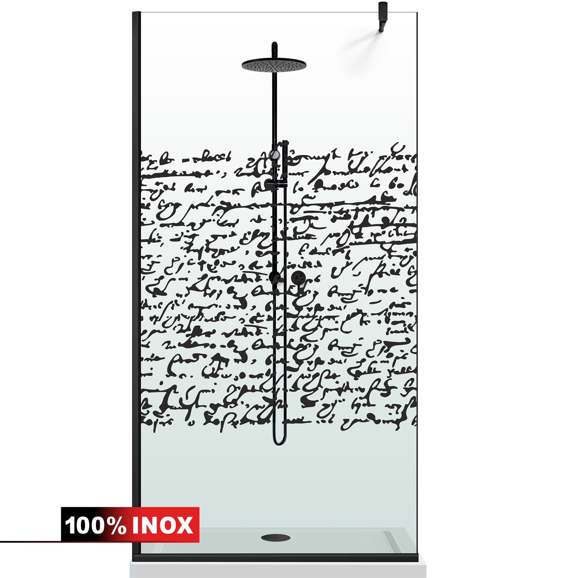 Shower Screens Walk-in, Black Shower Wall, #Clear #Víztiszta