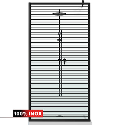 Shower Screens Walk-in, Black Shower Wall, #Clear #Víztiszta