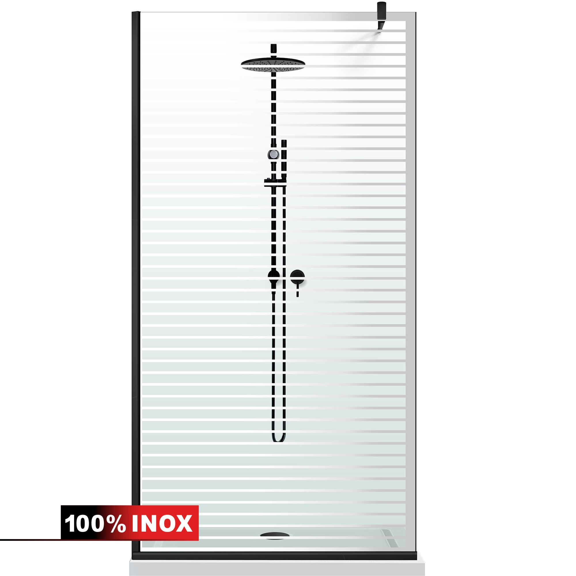 Shower Screens Walk-in, Black Shower Wall, #Clear #Víztiszta