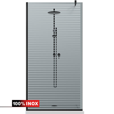 Shower Screens Walk-in, Black shower wall, #Grey #Grey