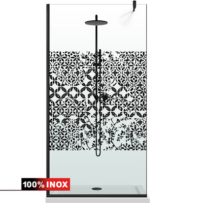 Shower Screens Walk-in, Black Shower Wall, #Clear #Víztiszta