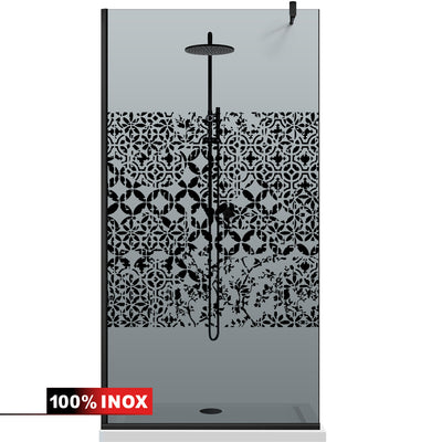 Shower Screens Walk-in, Black shower wall, #Grey #Grey