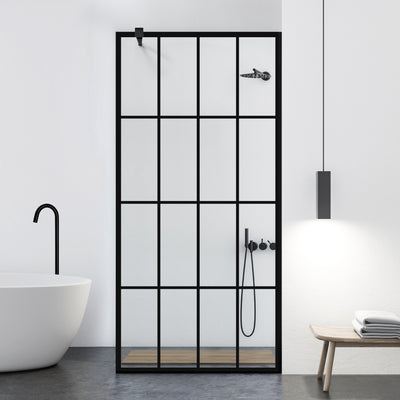 Shower Screens Walk-in, Black Shower Wall, #Clear #Crystal Clear