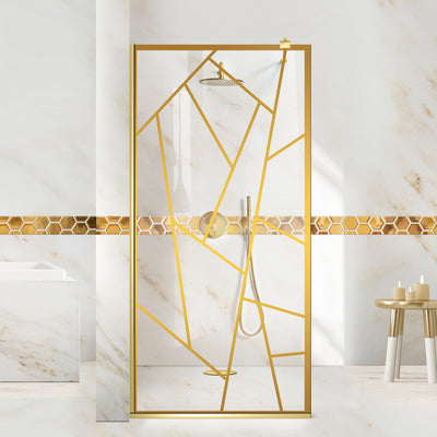 Shower Screens Walk-in, Shower Wall Gold, #Clear #Water-Clear