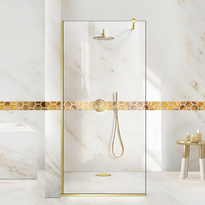 Shower Screens Walk-in, Black Shower Wall, #Clear #Crystal Clear
