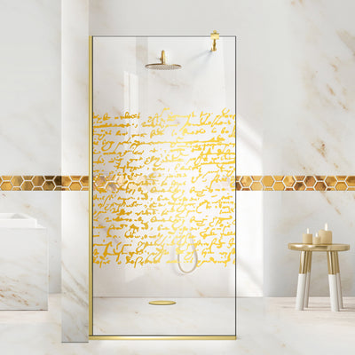 Shower Screens Walk-in, Shower Wall Gold, #Clear #Water-Clear