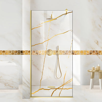 Shower Screens Walk-in, Black Shower Wall, #Clear #Crystal Clear