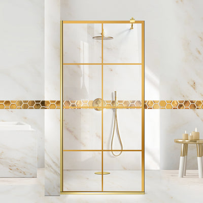 Shower Screens Walk-in, Black Shower Wall, #Clear #Crystal Clear