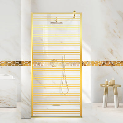 Shower Screens Walk-in, Shower Wall Gold, #Clear #Water-Clear