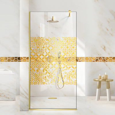 Shower Screens Walk-in, Shower Wall Gold, #Clear #Water-Clear