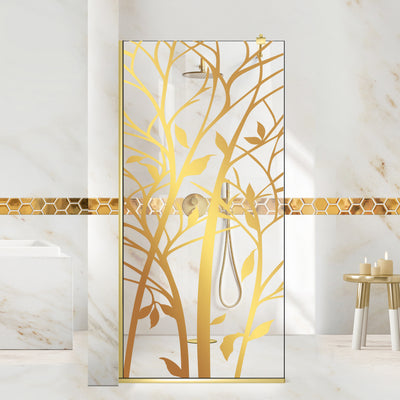 Shower Screens Walk-in, Shower Wall Gold, #Clear #Water-Clear