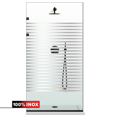 Shower Screens Walk-in, Stainless steel shower wall, matte black, #Clear #Clear