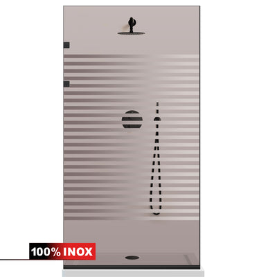 Shower Screens Walk-in, Stainless steel shower wall, matte black #Bronze