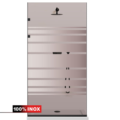 Shower Screens Walk-in, Stainless steel shower wall, matte black #Bronze